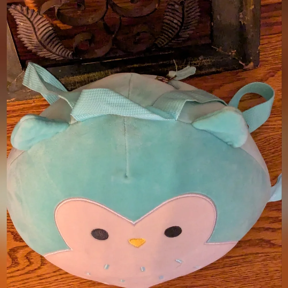 Squishmallows Winston the Teal Owl Plush Backpack